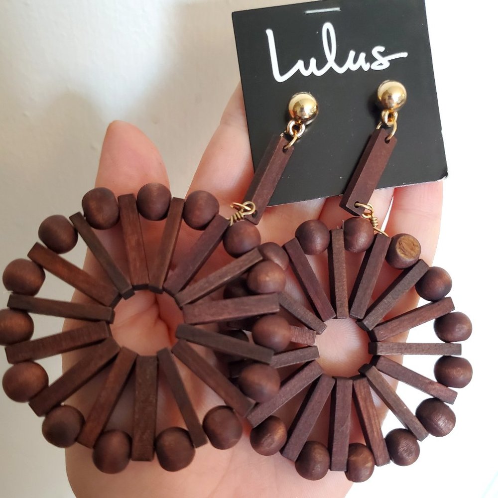 Lulus Large Wood Earrings